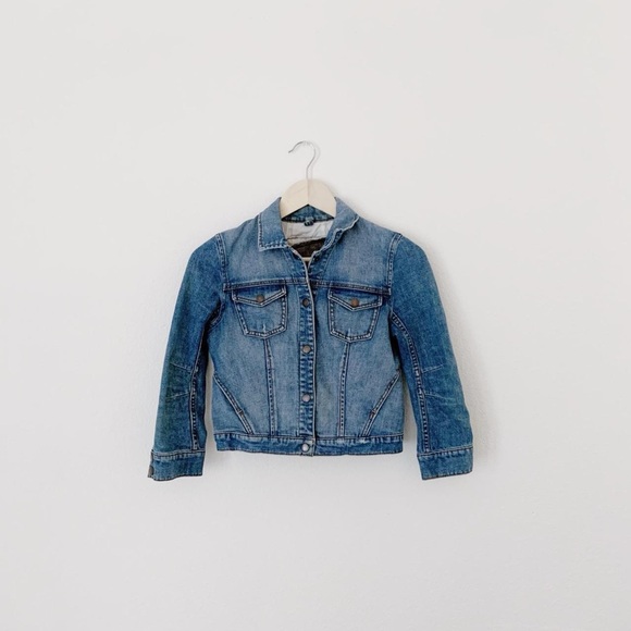 FREE PEOPLE! DENIM JEAN CROPPED QUARTER SLEEVE JACKET! - Picture 3 of 5